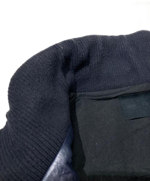 Junhashimoto（ジュンハシモト）junhashimoto (ジュンハシモト) カウレザージャケット ネイビー サイズ:4の古着・服飾アイテム