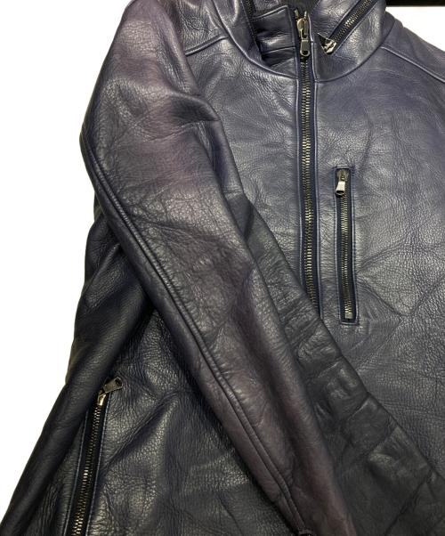 Junhashimoto（ジュンハシモト）junhashimoto (ジュンハシモト) カウレザージャケット ネイビー サイズ:4の古着・服飾アイテム