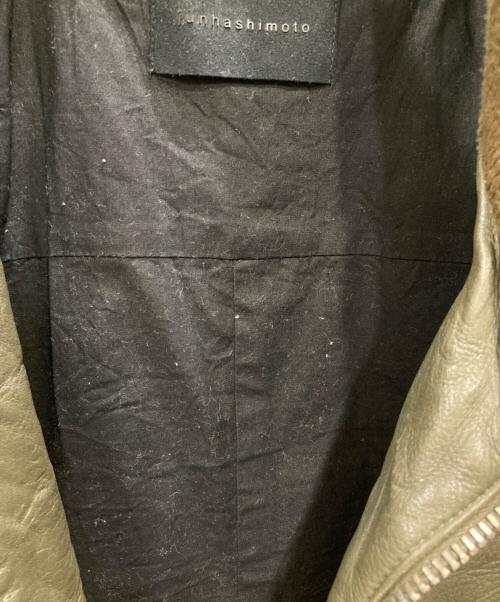 Junhashimoto（ジュンハシモト）junhashimoto (ジュンハシモト) カウレザージャケット オリーブ サイズ:4の古着・服飾アイテム