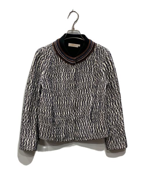 TORY BURCH（トリーバーチ）TORY BURCH (トリーバーチ) ブルゾン ホワイト×ネイビー サイズ:2の古着・服飾アイテム