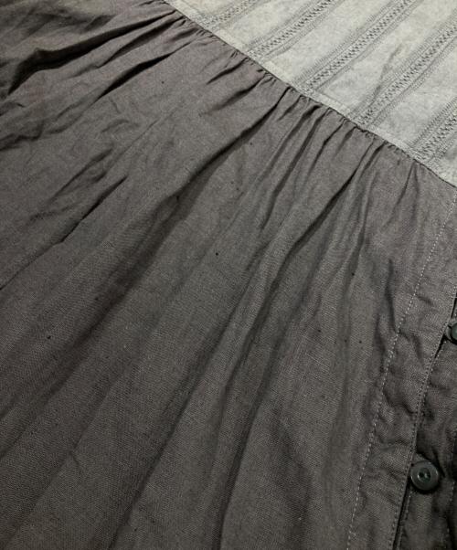 nest Robe（ネストローブ）nest Robe (ネストローブ) カラミ織り天然染め ドッキングブラウス グレー サイズ:Fの古着・服飾アイテム