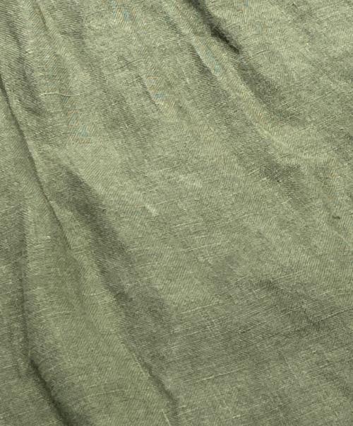 nest Robe（ネストローブ）nest Robe (ネストローブ) リネンボリュームギャザーワンピース グリーン サイズ:Fの古着・服飾アイテム