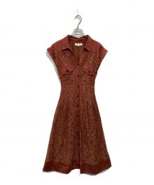 Mystrada（マイストラーダ）の古着「レースガウンワンピース」｜ブラウン