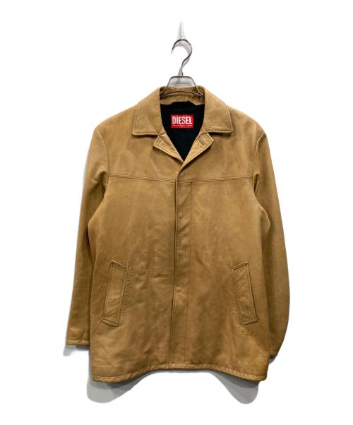 DIESEL（ディーゼル）DIESEL (ディーゼル) レザージャケット ベージュ サイズ:48の古着・服飾アイテム