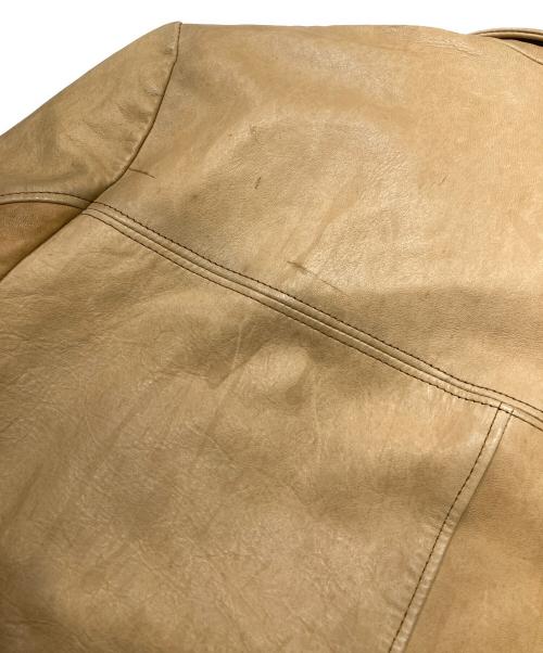 DIESEL（ディーゼル）DIESEL (ディーゼル) レザージャケット ベージュ サイズ:48の古着・服飾アイテム