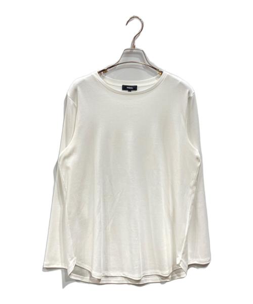 theory（セオリー）theory (セオリー) ラウンドヘムロングスリーブカットソー ホワイト サイズ:Lの古着・服飾アイテム