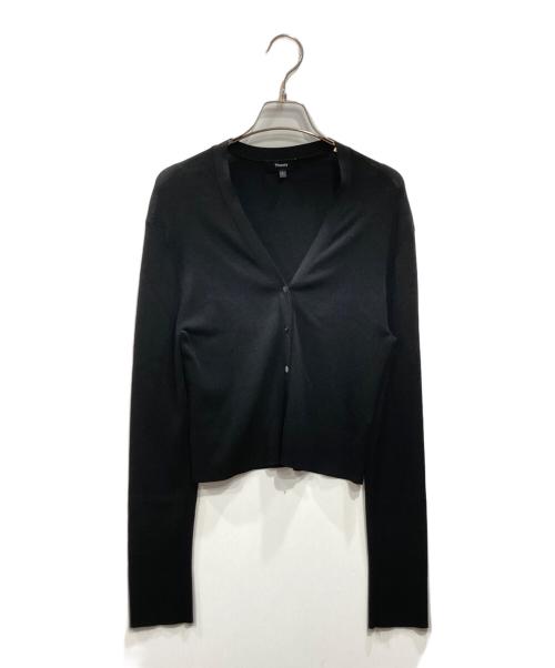 theory（セオリー）theory (セオリー) New Dress Up Cropped V Cardi ブラック サイズ:Lの古着・服飾アイテム