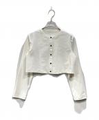 ANAYIアナイ）の古着「ナイロンジャージークロップド カーディガン」｜ホワイト