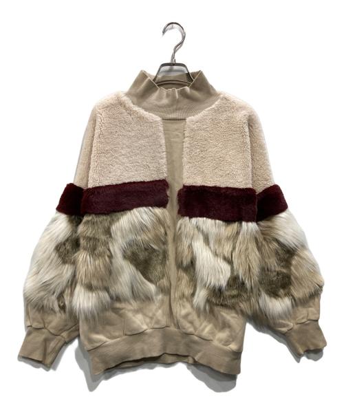 Ameri（アメリ）Ameri (アメリ) ファースウェット ベージュ サイズ:Fの古着・服飾アイテム