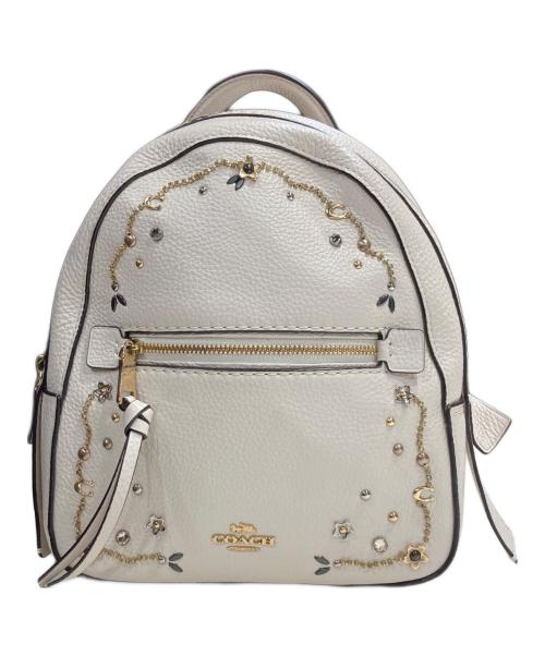 COACH（コーチ）COACH (コーチ) スターダスト クリスタル リベッツリュック アイボリーの古着・服飾アイテム