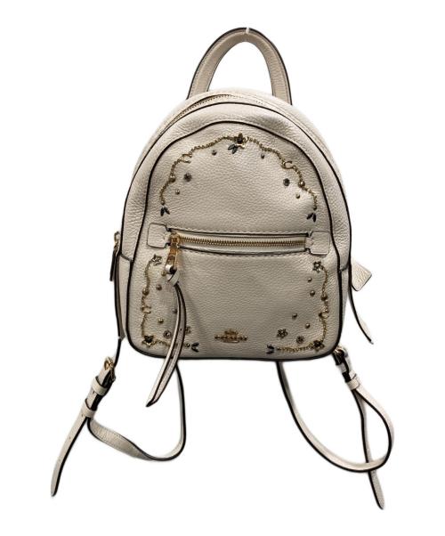COACH（コーチ）COACH (コーチ) スターダスト クリスタル リベッツリュック アイボリーの古着・服飾アイテム