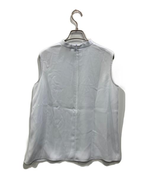 theory（セオリー）theory (セオリー) Satin Crepe Stand Collar Top スカイブルー サイズ:Sの古着・服飾アイテム