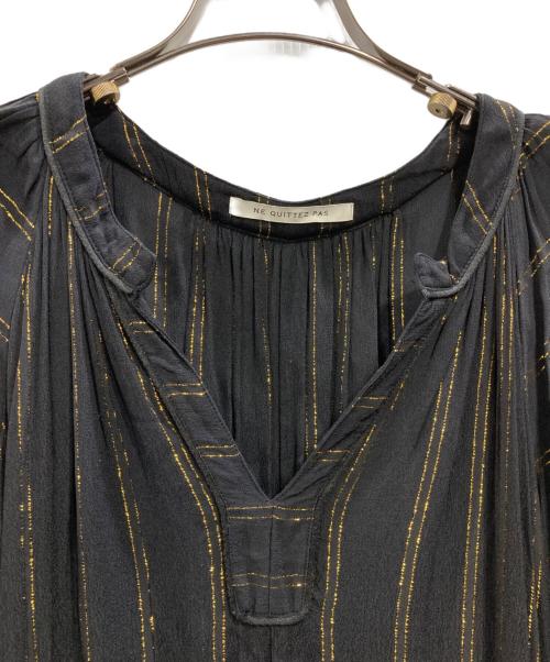 ne quittez pas（ヌキテパ）ne quittez pas (ヌキテパ) レーヨンクレープルレックスドレス ブラック サイズ:不明の古着・服飾アイテム