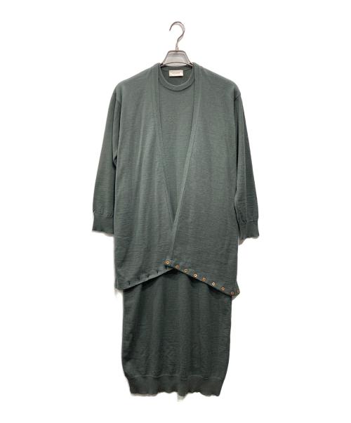 LEMAIRE（ルメール）LEMAIRE (ルメール) カーディガンドッキングニットワンピース グレー サイズ:XSの古着・服飾アイテム