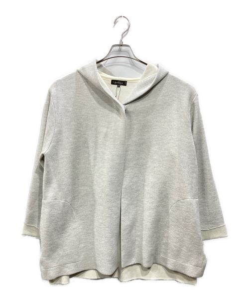 ReFLEcT（リフレクト）Reflect (リフレクト) 洗える配色ジャカードカーディガン ライトグレー サイズ:LL 未使用品の古着・服飾アイテム