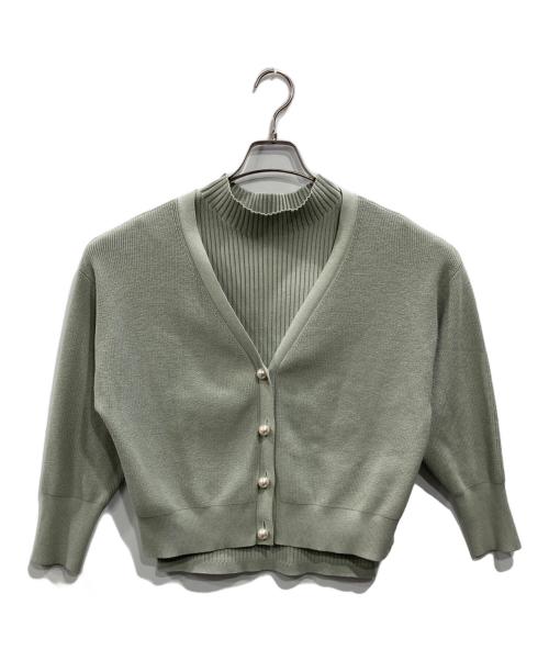 JUSGLITTY（ジャスグリッティー）JUSGLITTY (ジャスグリッティー) アンサンブルカーディガン グリーン サイズ:Mの古着・服飾アイテム