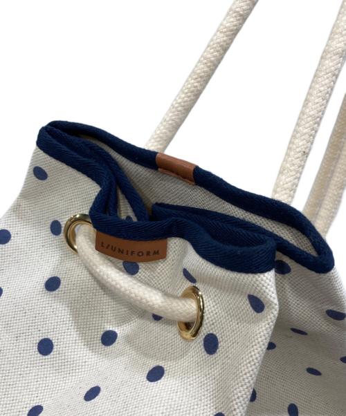 L/UNIFORM（リュニフォーム）L/UNIFORM (リュニフォーム) ダッフルバッグ アイボリー×ブルーの古着・服飾アイテム