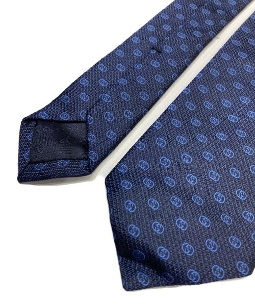 GUCCI（グッチ）GUCCI (グッチ) GG柄ネクタイ ネイビー サイズ:149の古着・服飾アイテム
