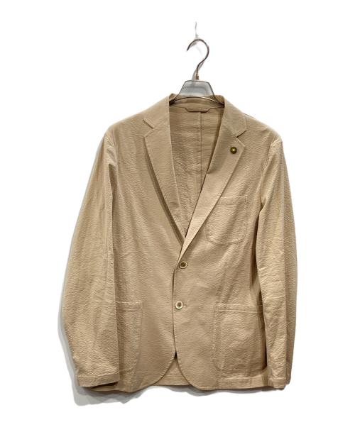 giannetto（ジャンネット）giannetto (ジャンネット) RIVIERA シアサッカージャケット ベージュ サイズ:50の古着・服飾アイテム
