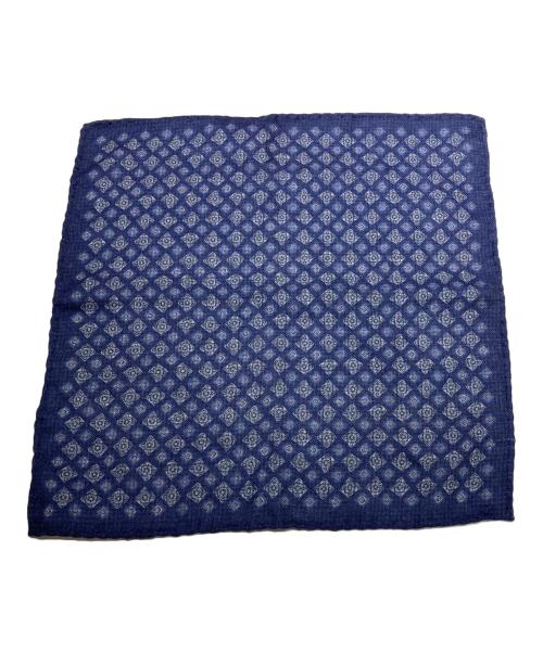 BRUNELLO CUCINELLI（ブルネロクチネリ）BRUNELLO CUCINELLI (ブルネロクチネリ) 総柄ポケットチーフ ネイビーの古着・服飾アイテム