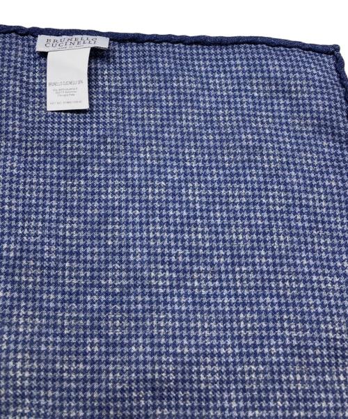 BRUNELLO CUCINELLI（ブルネロクチネリ）BRUNELLO CUCINELLI (ブルネロクチネリ) 総柄ポケットチーフ ネイビーの古着・服飾アイテム