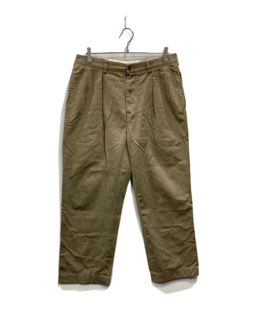 POLO RALPH LAUREN（ポロ・ラルフローレン）POLO RALPH LAUREN (ポロ・ラルフローレン) タックワイドパンツ カーキ サイズ:34/32の古着・服飾アイテム