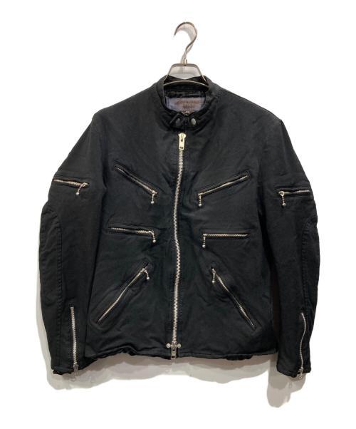 JUNYA WATANABE MAN（ジュンヤワタナベマン）JUNYA WATANABE MAN (ジュンヤワタナベマン) エステル製品染めライダースジャケット ブラック サイズ:Sの古着・服飾アイテム