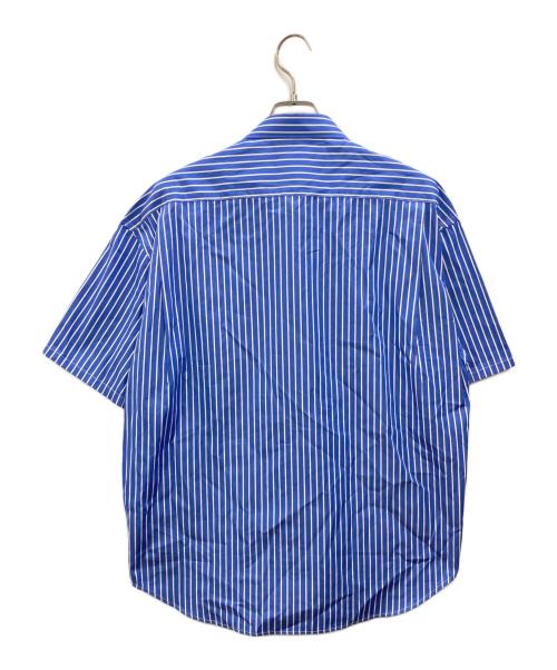 EDIFICE（エディフィス）EDIFICE (エディフィス) THOMAS MASON オーバーサイズ 半袖シャツ ホワイト×ブルー サイズ:Mの古着・服飾アイテム
