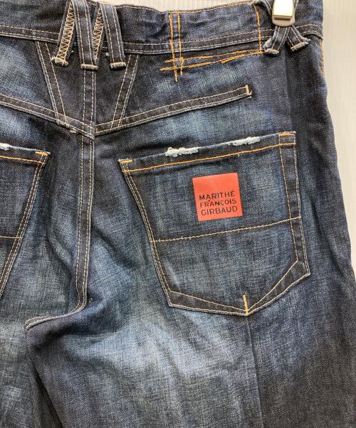 MARITHE+FRANCOIS GIRBAUD（マリテフランソワジルボー）MARITHE+FRANCOIS GIRBAUD (マリテフランソワジルボー) ダメージ加工デニムパンツ インディゴ サイズ:Mの古着・服飾アイテム