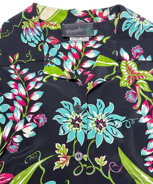 PRADA（プラダ）PRADA (プラダ) アロハシャツ ブラック サイズ:40の古着・服飾アイテム