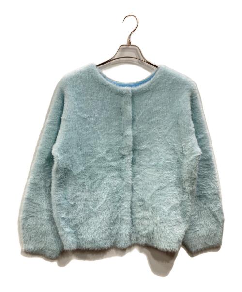 PLST（プラステ）PLST (プラステ) フェザーヤーン2WAYカーディガン ブルー サイズ:Lの古着・服飾アイテム