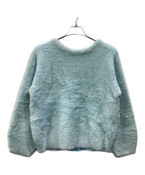 PLST（プラステ）PLST (プラステ) フェザーヤーン2WAYカーディガン ブルー サイズ:Lの古着・服飾アイテム