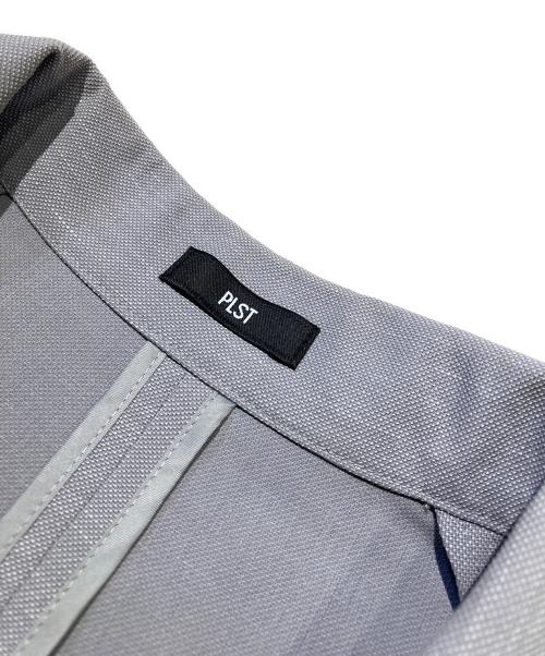 PLST（プラステ）PLST (プラステ) リネンブレンドダブルジャケット グレー サイズ:Lの古着・服飾アイテム