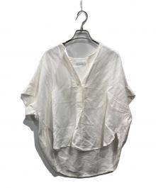 JOURNAL STANDARD（ジャーナルスタンダード）の古着「レーヨン麻ノーカラースキッパーブラウス」｜ホワイト