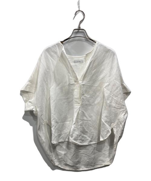 JOURNAL STANDARD（ジャーナルスタンダード）JOURNAL STANDARD (ジャーナルスタンダード) レーヨン麻ノーカラースキッパーブラウス ホワイト サイズ:表記なしの古着・服飾アイテム