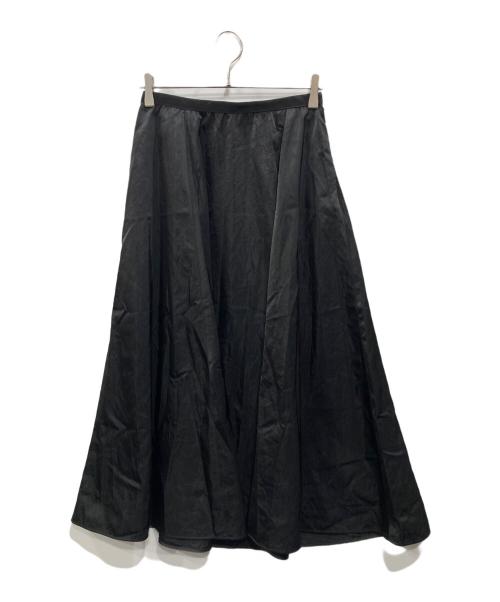Spick and Span（スピックアンドスパン）Spick and Span (スピックアンドスパン) ナイロンサテンボリュームスカート ブラック サイズ:38 未使用品の古着・服飾アイテム