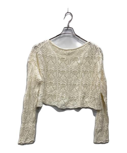 Spick and Span（スピック＆スパン）Spick and Span (スピックアンドスパン) ギマコットン透かし編みボートネックニット ベージュ サイズ:表記なしの古着・服飾アイテム