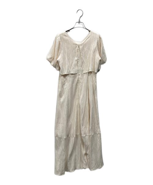 RAY BEAMS（レイ ビームス）RAY BEAMS (レイ ビームス) ジャカード スクエアネック パフスリーブ ワンピース アイボリー サイズ:1の古着・服飾アイテム