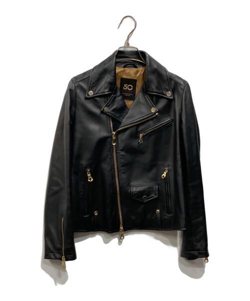 Cinquanta（チンクワンタ）Cinquanta (チンクワンタ) ラムレザーダブルライダースジャケット ブラック サイズ:Mの古着・服飾アイテム