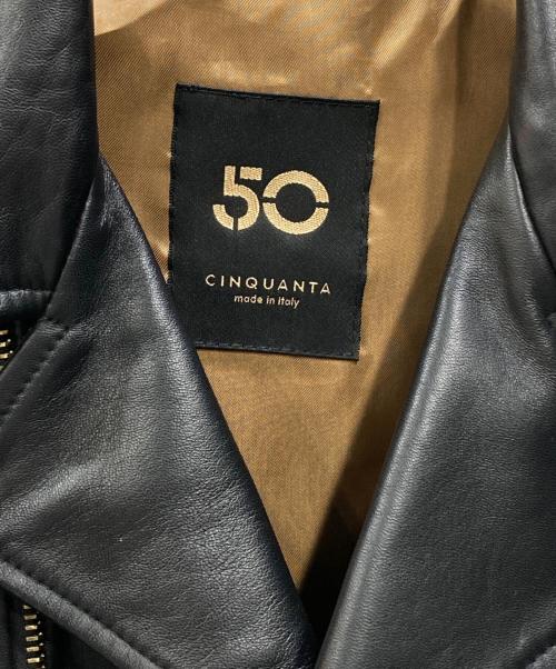 Cinquanta（チンクワンタ）Cinquanta (チンクワンタ) ラムレザーダブルライダースジャケット ブラック サイズ:Mの古着・服飾アイテム