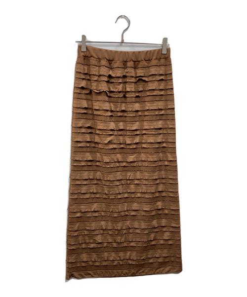 SLOBE IENA（スローブ イエナ）SLOBE IENA (スローブ イエナ) フリルカットソータイトスカート ブラウン サイズ:表記なしの古着・服飾アイテム