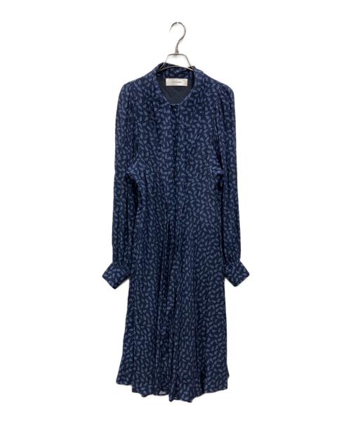 J&M DAVIDSON（ジェイ＆エム デヴィッドソン）J&M DAVIDSON (ジェイ＆エム デヴィッドソン) 総柄ボウタイワンピース ネイビー サイズ:6の古着・服飾アイテム