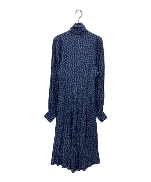 J&M DAVIDSON（ジェイ＆エム デヴィッドソン）J&M DAVIDSON (ジェイ＆エム デヴィッドソン) 総柄ボウタイワンピース ネイビー サイズ:6の古着・服飾アイテム