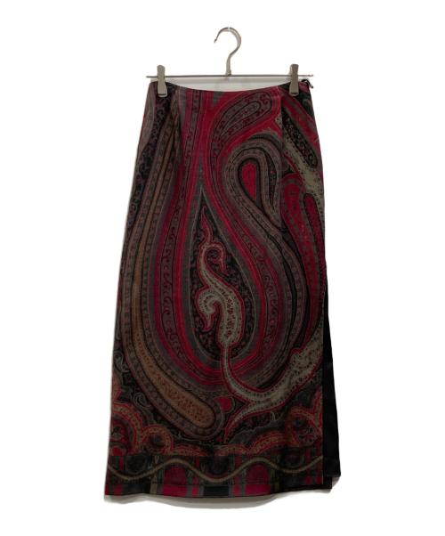 ETRO（エトロ）ETRO (エトロ) ペイズリー柄スカート レッド サイズ:44の古着・服飾アイテム