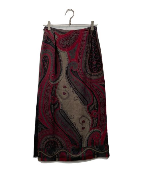 ETRO（エトロ）ETRO (エトロ) ペイズリー柄スカート レッド サイズ:44の古着・服飾アイテム