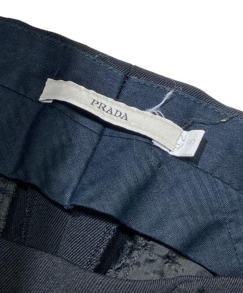 PRADA（プラダ）PRADA (プラダ) レザートリムスラックス ブラック サイズ:42 Sの古着・服飾アイテム