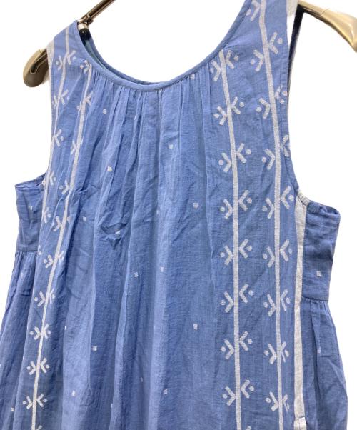 manika（マ二カ）manika (マ二カ) 刺繍ノースリーブワンピース ブルー サイズ:Freeの古着・服飾アイテム