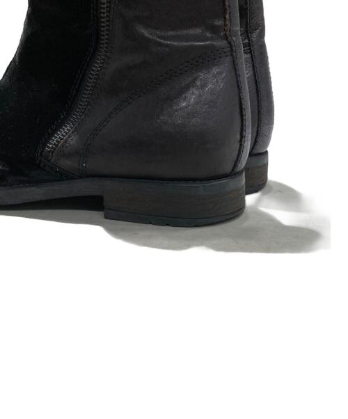 DIESEL（ディーゼル）DIESEL (ディーゼル) ベロア切替サイドジップブーツ ブラック サイズ:43の古着・服飾アイテム