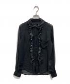 BLACK COMME des GARCONSブラックコムデギャルソン）の古着「丸襟シアーシャツ」｜ブラック