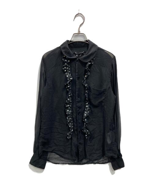 BLACK COMME des GARCONS（ブラックコムデギャルソン）BLACK COMME des GARCONS (ブラックコムデギャルソン) 丸襟シアーシャツ ブラック サイズ:Mの古着・服飾アイテム